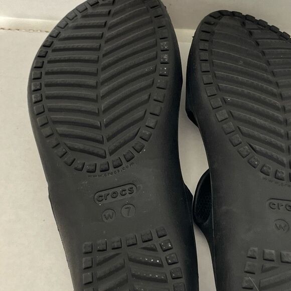Crocs Women's Black Rubber Kadee II Iconic Comfort Slip On Strappy Sandal Size 7 - Picture 10 of 10